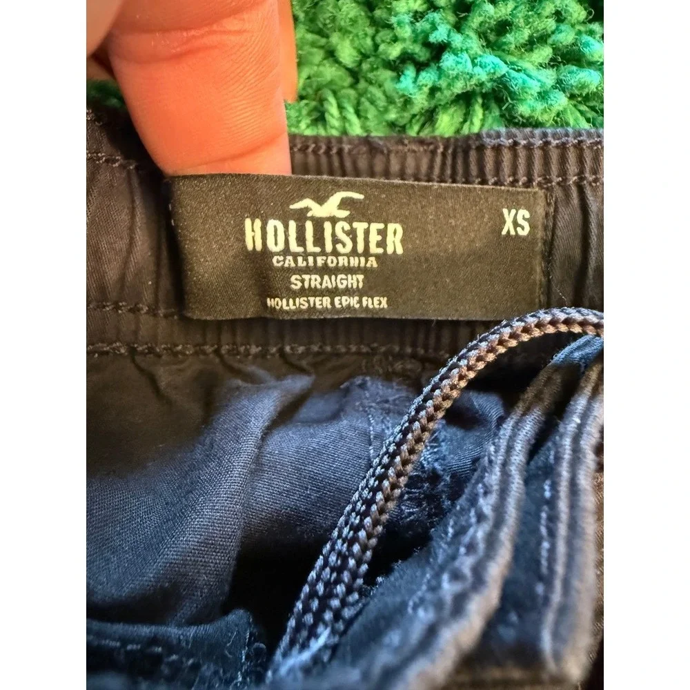 Hollister Cargo Pants Mens XS Black Excellent Epic Flex Straight Leg Utility
